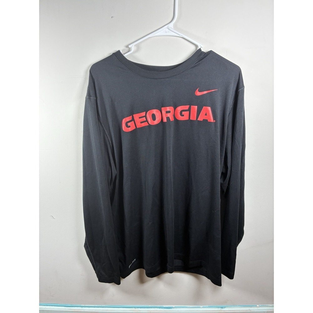 #M141 Men Nike XL Dri Fit Shirt UGA Bulldogs Georgia Dawgs NCAA LONG SLEEVE